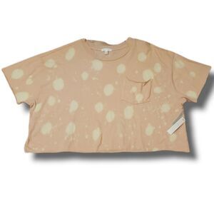Abound Pink Bleached Oversized Cropped T-Shirt Size‎ Small New